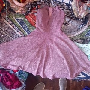 A purple sparkle is sexy dress